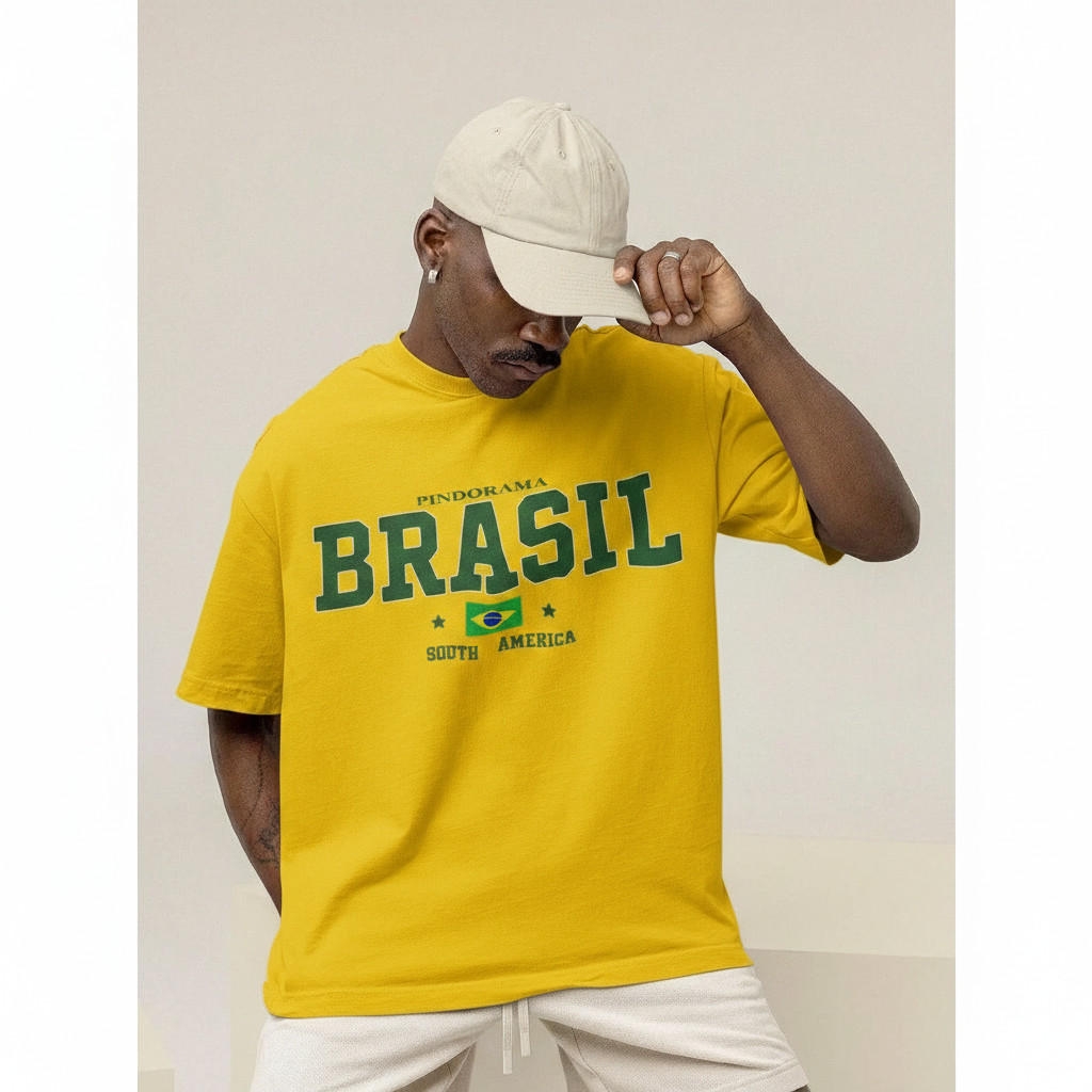 Camiseta Brasil Copa Do Mundo Futebol Patriota Unissex100% Algodão Premium Camisa Streetwear