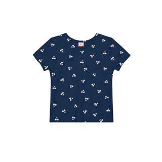 Blusa infantil menina de cerejas em meia malha Brandili em Oferta na Shopee