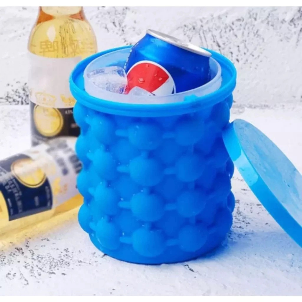 Balde Gelo Silicone Cubos Pote Drinks Conserva Camping Recipiente Térmico Latas