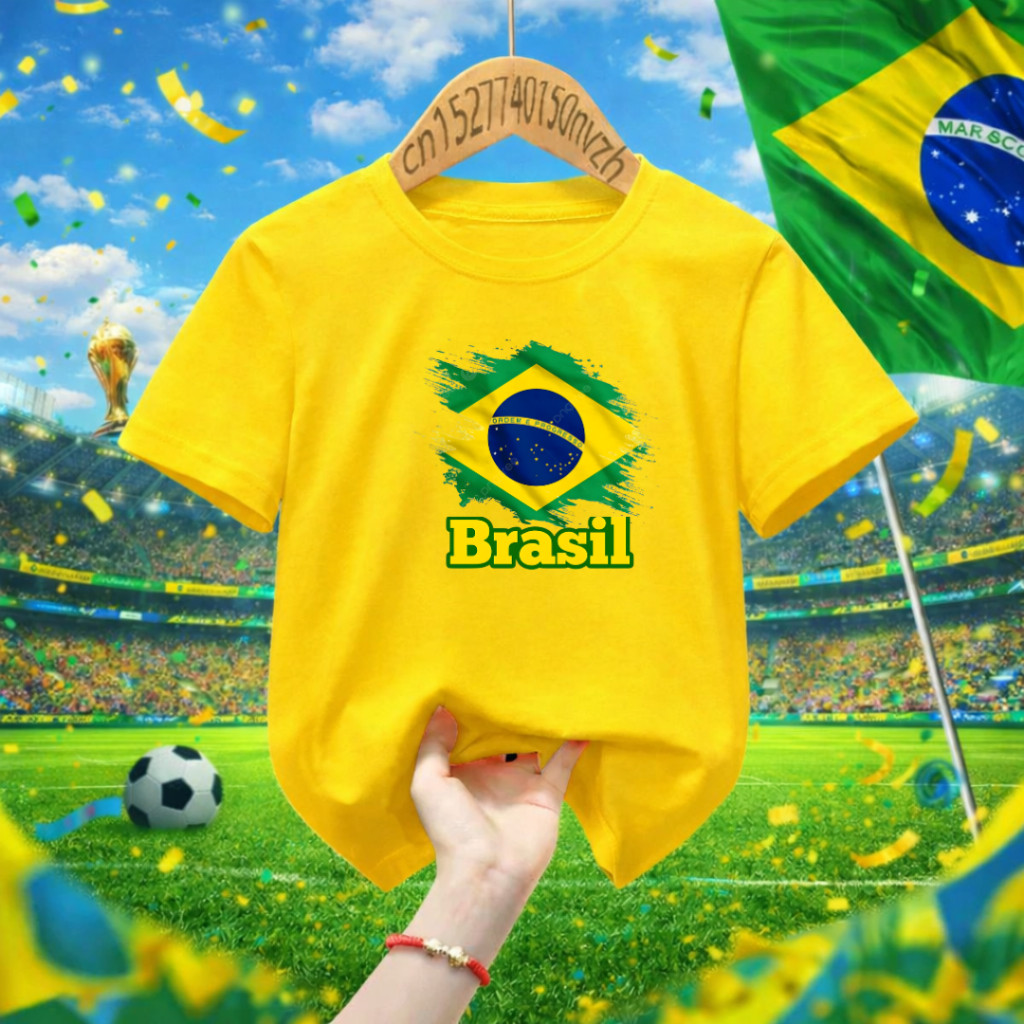 Camiseta Brasil Infantil Seleção Brasileira Copa do Mundo 2026  MODELO NOVO