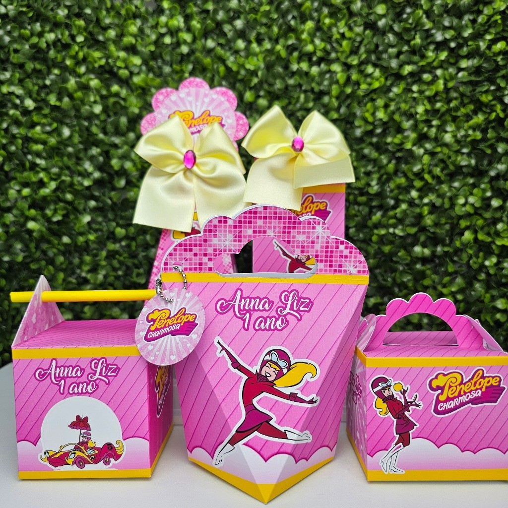 Kit Caixa Montada PENÉLOPE CHARMOSA - Personalizados - Festa infantil - Aniversário - Lembrancinha
