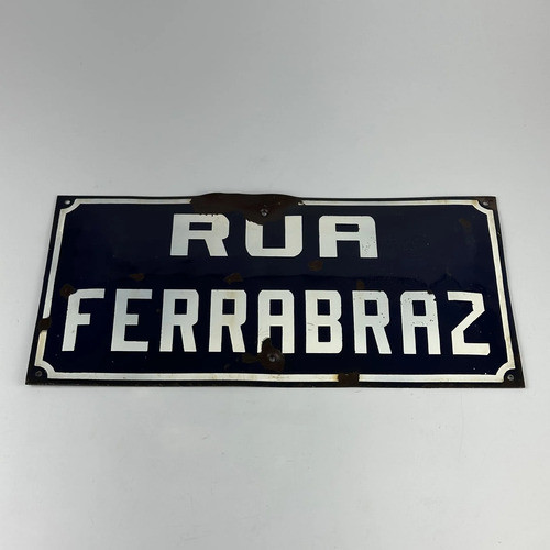 Placa Esmaltada De Rua Antiga Original - Coleção Rua