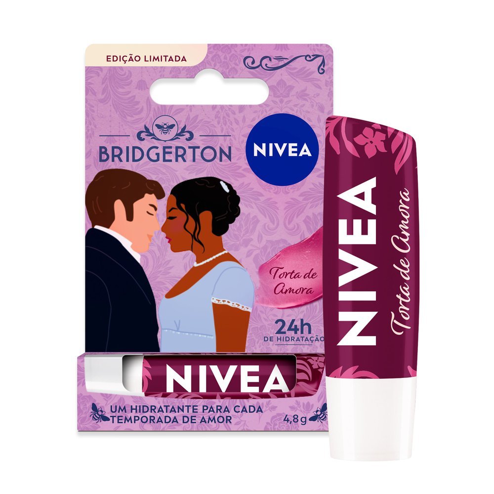 Hidratante Labial Nivea Bridgerton Torta De Amora 24H De Hidratação 4,8G, Edição Limitada em Oferta na Shopee