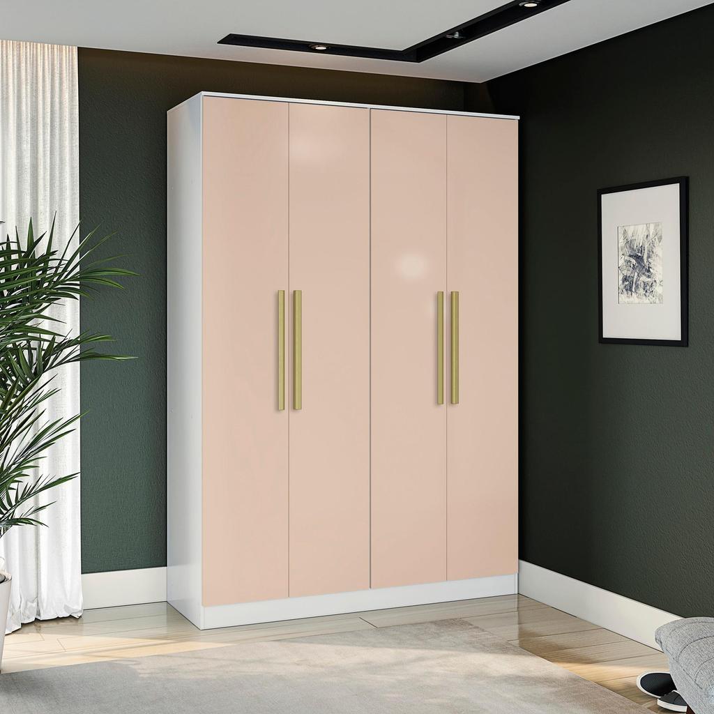 Guarda-Roupa 4 Pts 2 Gvts Kappesberg Adapt Branco/Macadâmia em Oferta na Shopee