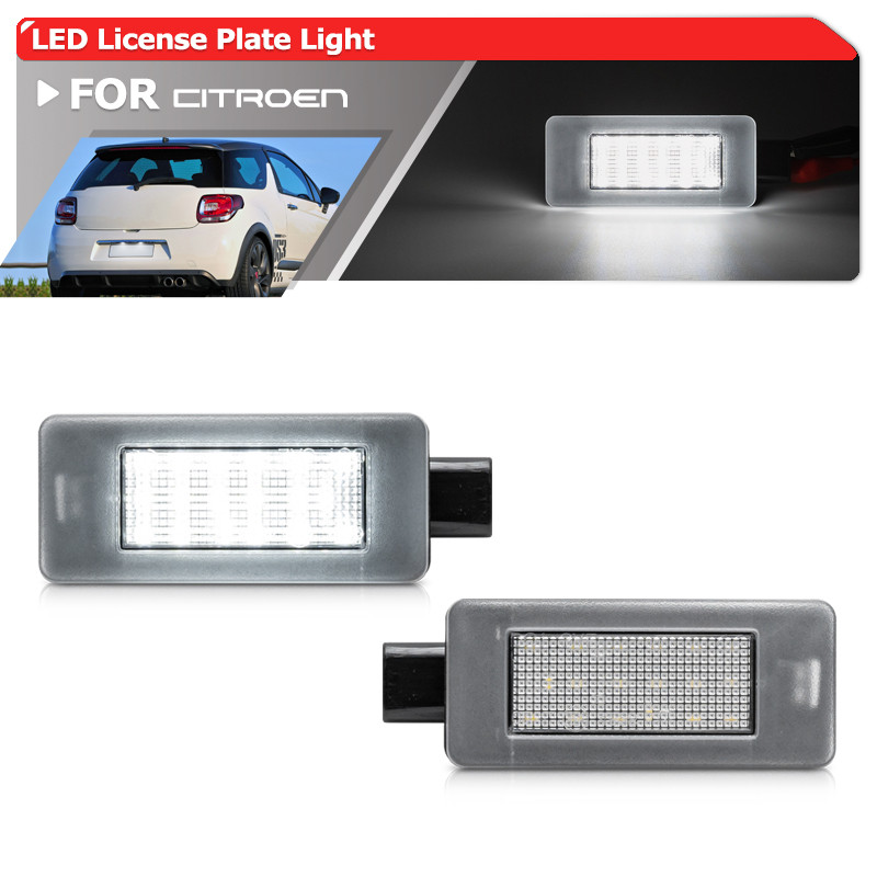 Para Citroen C3 III C4 II Grand Picasso C5 Aircross Cactus LED Luz Da Placa De Licença canbus Etiqueta Traseira Lâmpada 