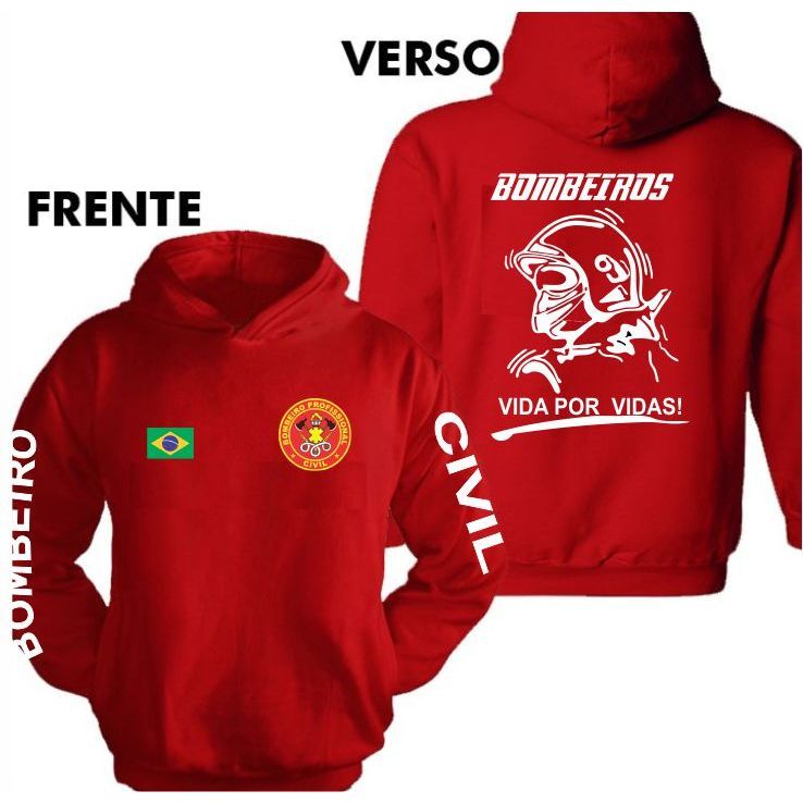 blusa moletom bombeiro