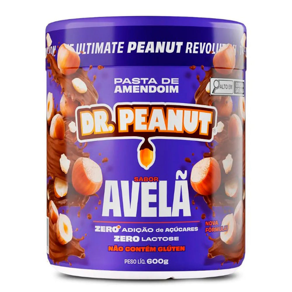 Pasta de Amendoim Dr. Peanut Power Cream Avelã com Whey Protein 600g