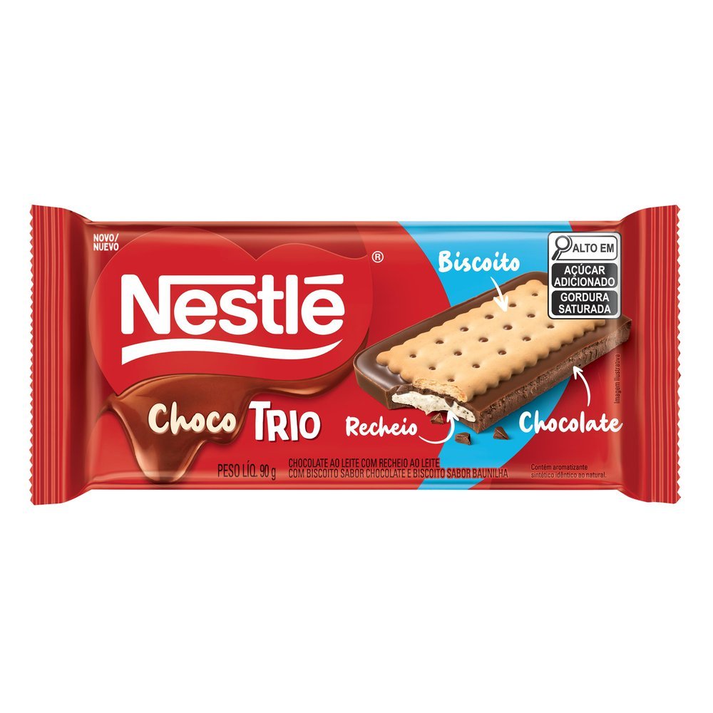 Chocotrio Nestlé Leite 90g em Oferta na Shopee