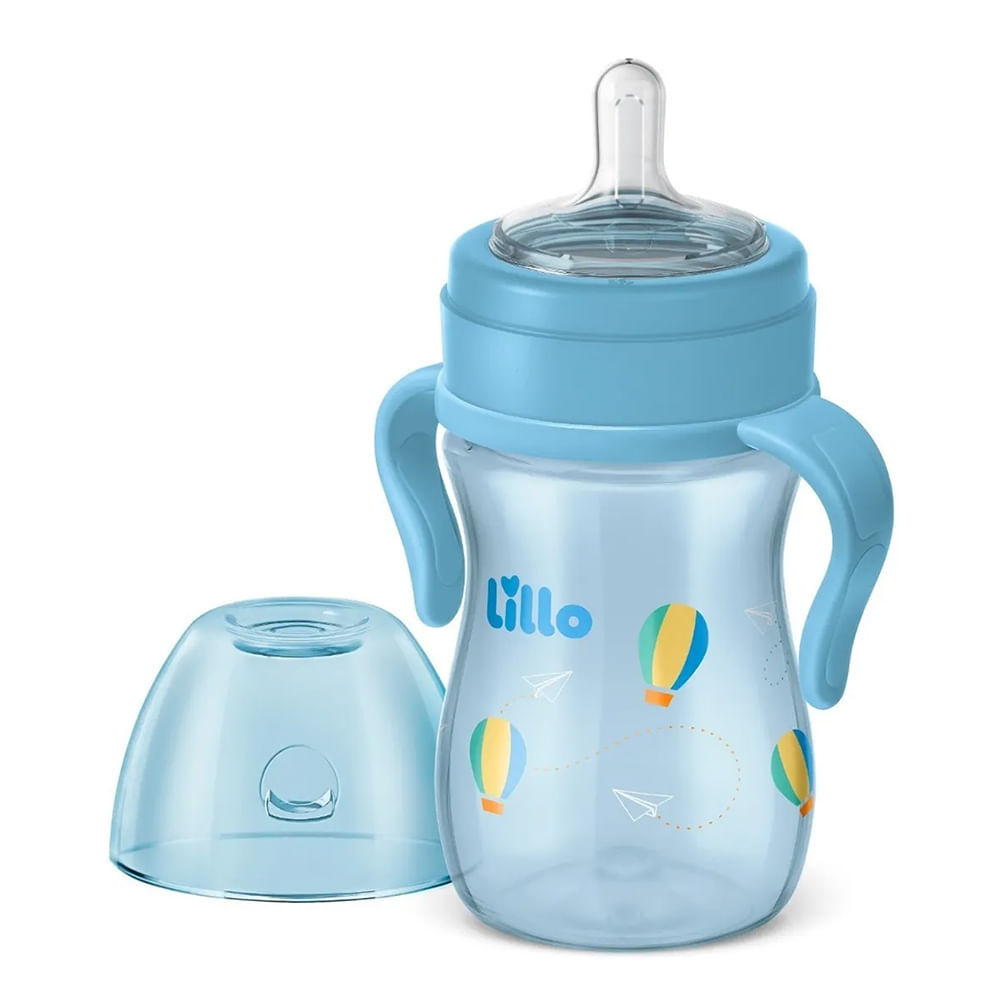 Mamadeira Lillo Evolution com Alça 6+ Meses Menino 240ml em Oferta na Shopee