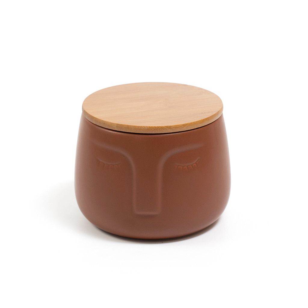 Pote Rosto Dolomita com Tampa de Bambu - Oikos