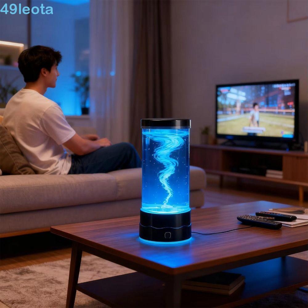 Imagem LEOTA Luz Relaxante Multicolorida , Lâmpada USB Mini Tornado Motion Mood , Noturna LED Sensorial Popular