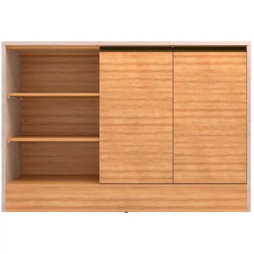 Balcão Cristal MDP 15 mm com 2 Portas e 3 Prateleiras Bartira