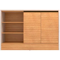 Balcão Cristal MDP 15 mm com 2 Portas e 3 Prateleiras Bartira