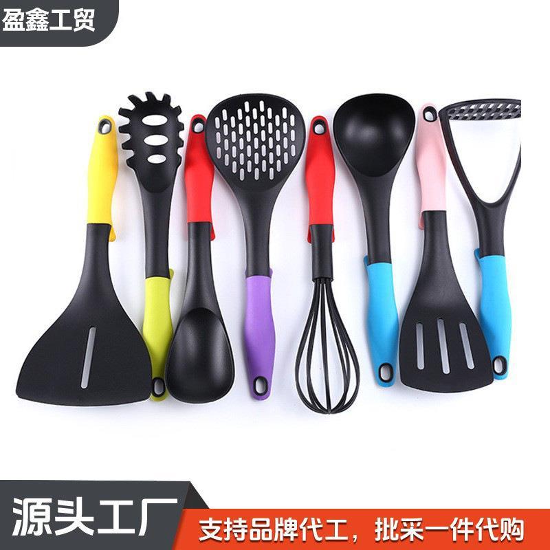 Utensílios de panela antiaderentes, espátula colorida, conjunto de espátula de cozinha de Nylon, utensílios de cozinha r
