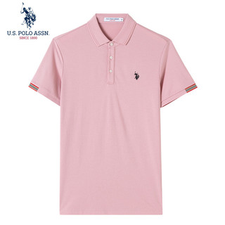 American Poloassn uspoloassn Camisa POLO masculina de manga curta de verão com lapela Camiseta juvenil