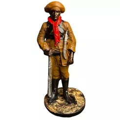 Imagem Cangaceiro Dourado 15cm Alt. - Resina - Umbanda Candomblé