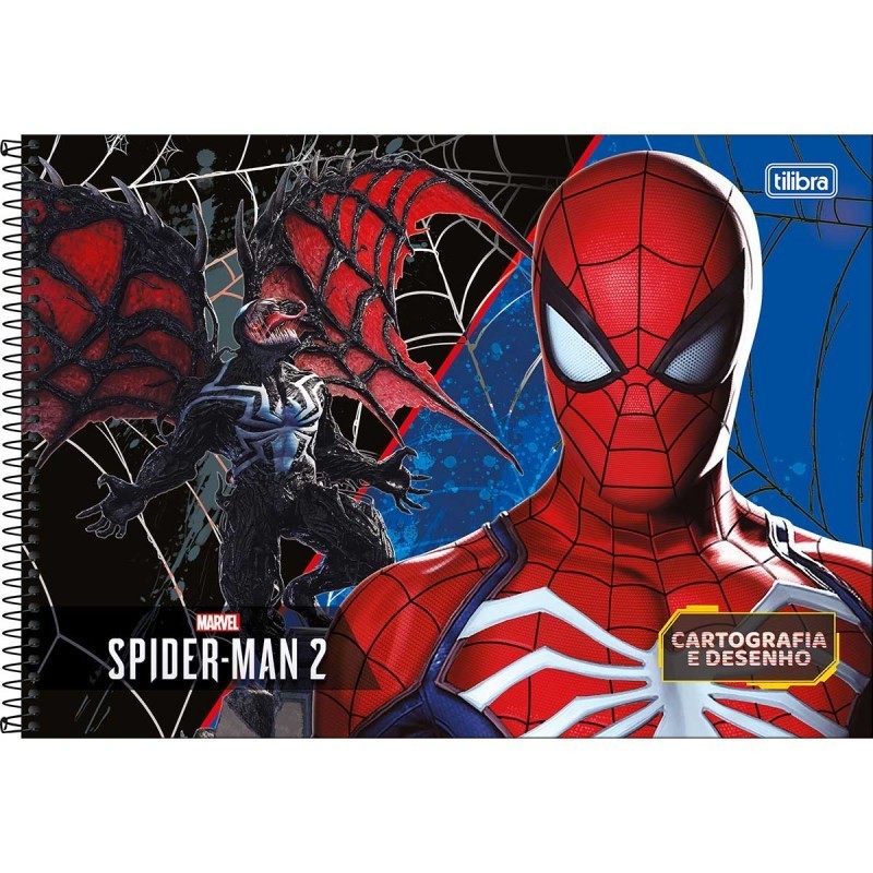Caderno Desenho Capa Dura Spider-Man 80 Folhas - Tilibra Artes Volta as aulas
