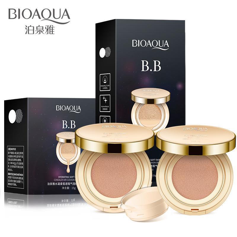 Almofada Poquanya genuína bb creme base líquida hidratante corretivo à prova d'água maquiagem Nude forte refrescante de