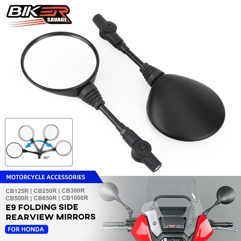 E9 Espelho Retrovisor Lateral Da Motocicleta Para Honda CB 125 250 300 500 650 R/F Hornet 500 600 750 1000 NX500 NC700 N