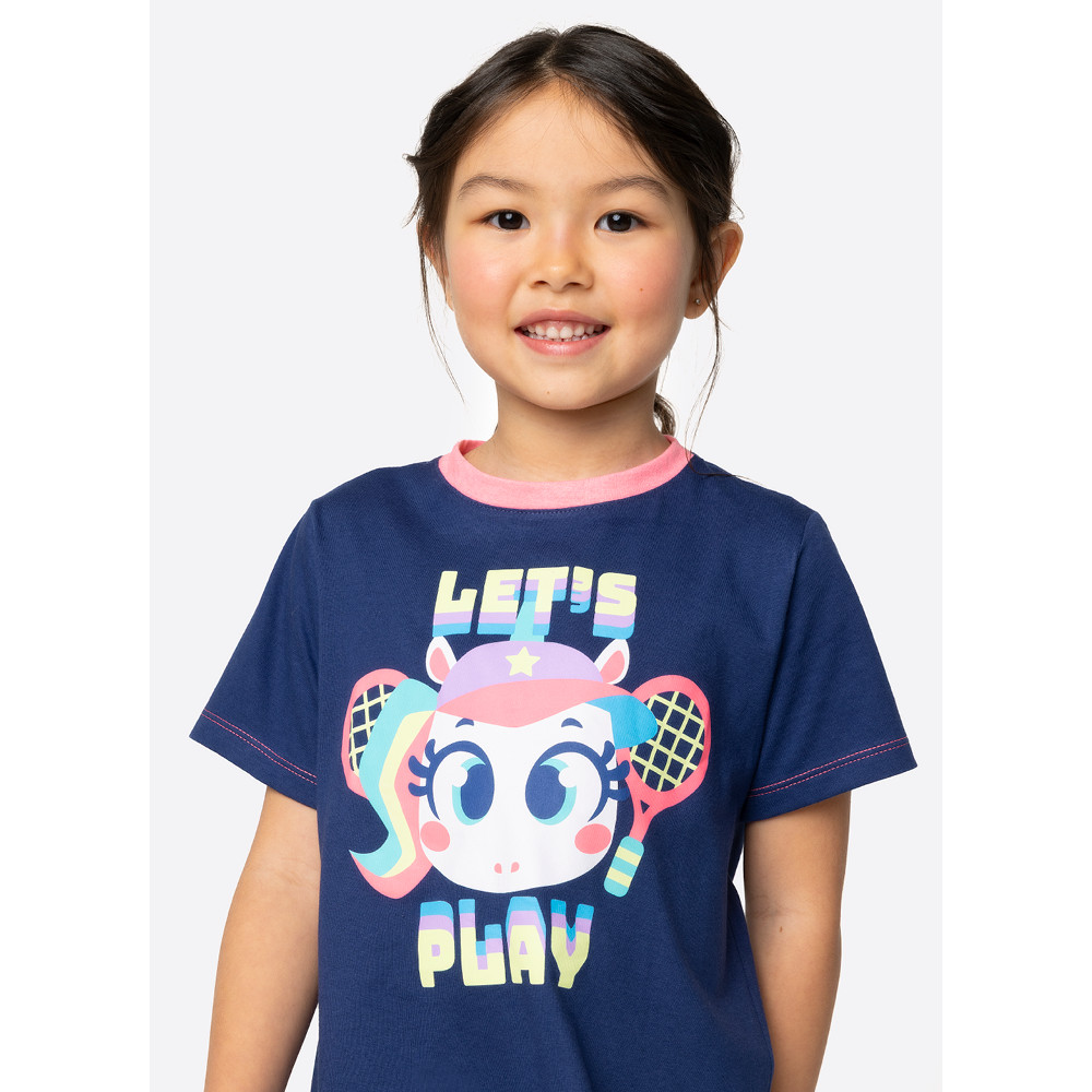 Camisola Manga Curta Algodão Menina Unicórnio Tênis - Puket