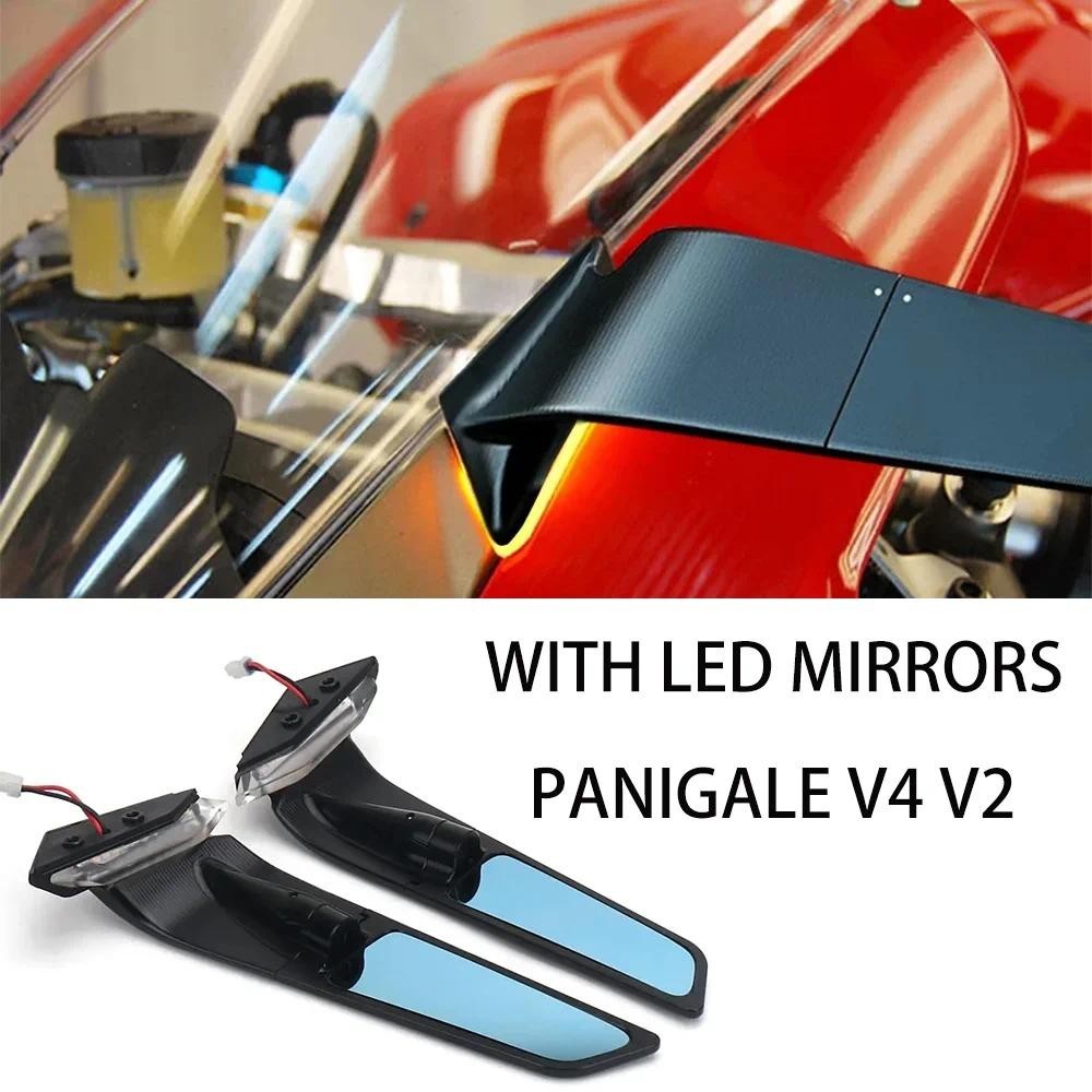 Para DUCATI Panigale V2 Acessórios Motocicleta Com LED Turn Signal Stealth Espelhos V4 Espelho Retrovisor Partsauto part