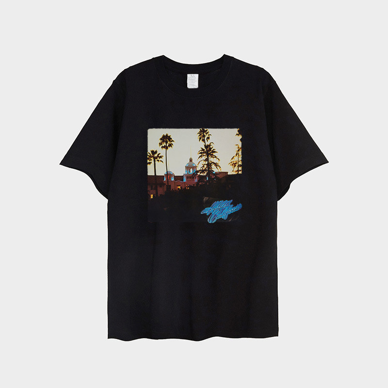 Camiseta Eagles Hotel California Estampada Rock Estilosa Moderna Atemporal Moda Feminina