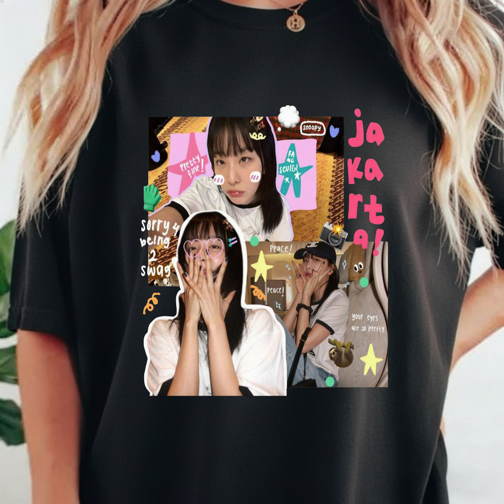 Camiseta Feminina Estampa Colorida com Estrelas e Frases Moda Confortável Fofa Casual