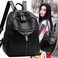Mochila de Alta Capacidade com Zíper para Mulheres