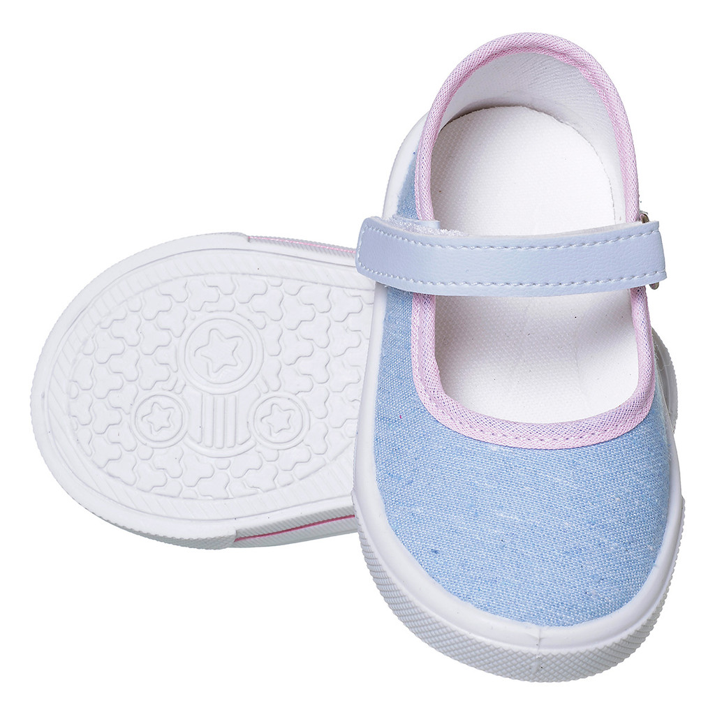 Tênis Sapatilha Bebê Rosa Lisa com Velcro Sapato Infantil Menina Confortável Antiderrapante SPi01
