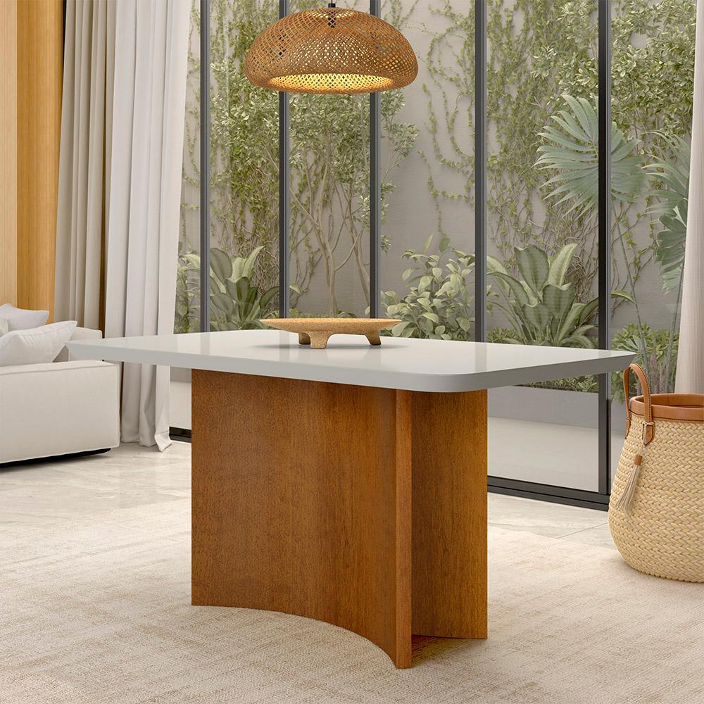 Mesa De Jantar Arezzo Laminado Em Eucalipto Curvo Cinamomo/off W - M.a