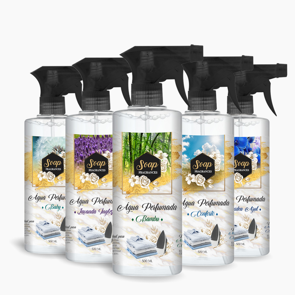 Kit Spray Água Perfumada Lavanda Bambu Orquídea Baby Conforto 500ml Soap Fragrances