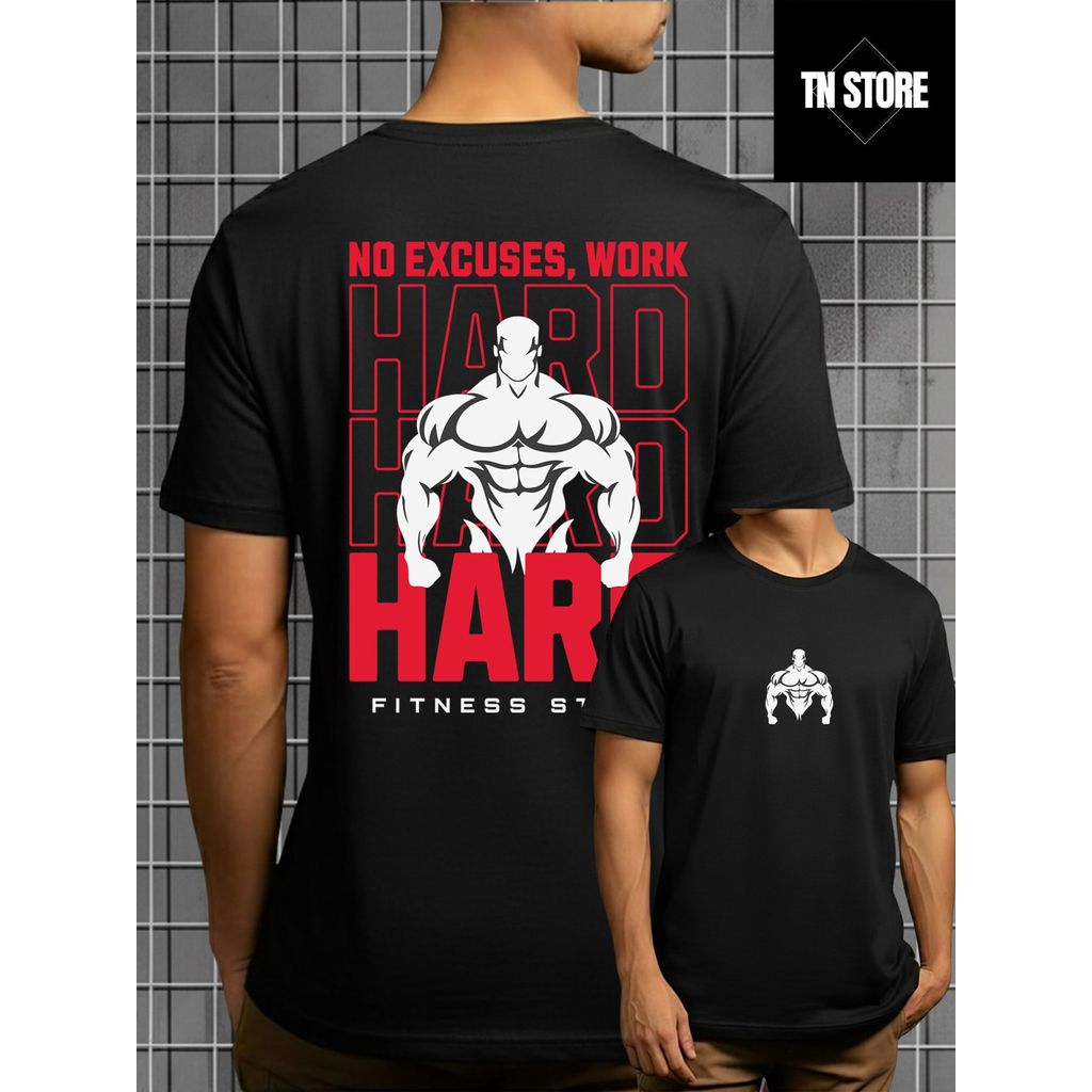 Camiseta Fitness Academia Gym Treino Esporte Camisa Blusa Unissex Masculino Feminino 100% Algodão Preto Branco Plus Size
