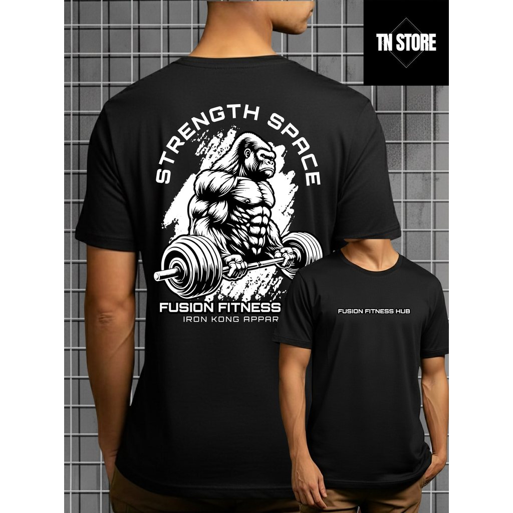 Camiseta Fitness Academia Gym Treino Esporte Camisa Blusa Unissex Masculino Feminino 100% Algodão Preto Branco Plus Size