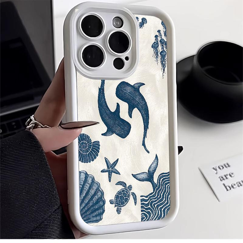 Capinha Capa Para iPhone 11 12 13 14 15 16 Pro Max Plus 17 AIR PRO MAX XR baleia Silicone Anti-impacto em Oferta na Shopee