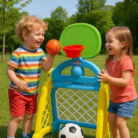 Centro Esportivo Infantil Basquete Futebol Bola Cesto Gol Arremesso Jogo Criança Achadinhos