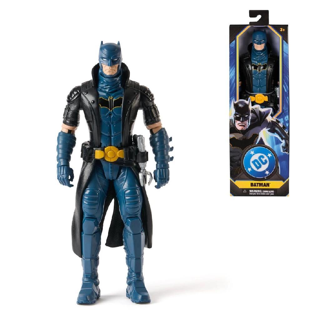 Boneco Batman DC Sunny 30cm Articulado Traje Azul Sobretudo Preto