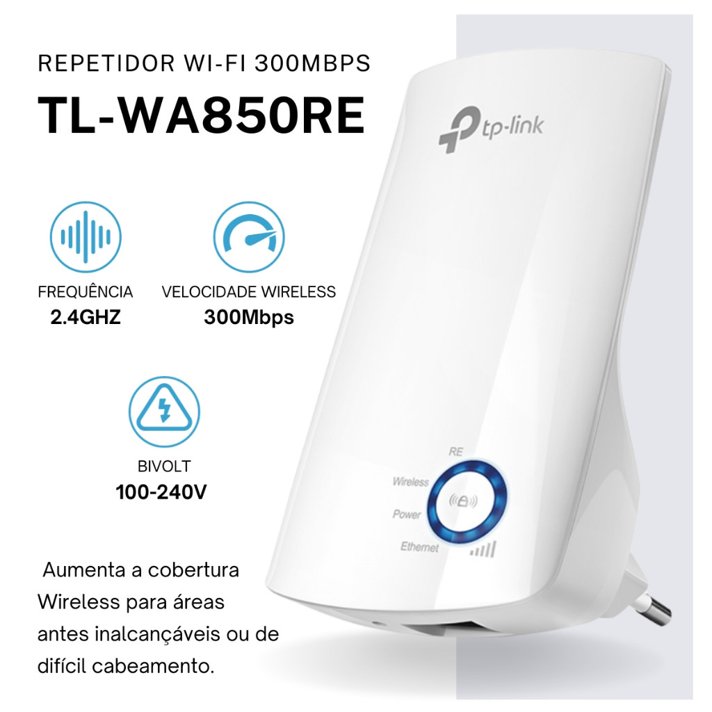 Repetidor Amplificador De Sinal Wi-fi Tp Link Tl-wa850re 300mbps Original Full