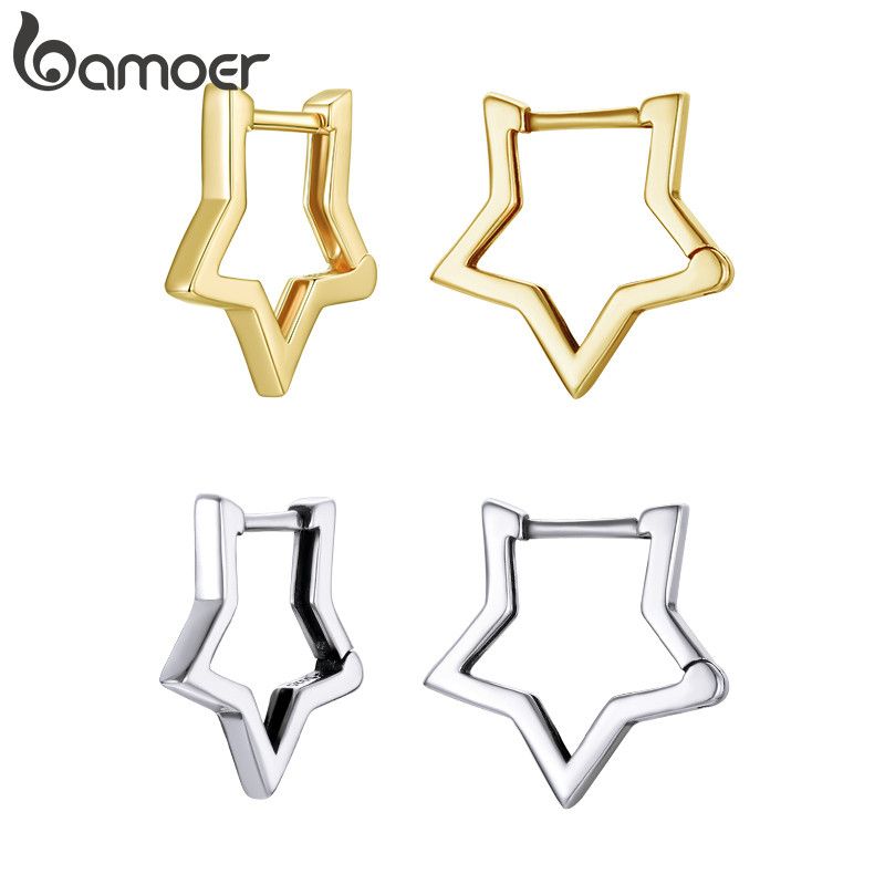 Brincos Bamoer Em Forma De Estrela Joias Minimalistas Da Moda Para Mulheres E Meninas Presente