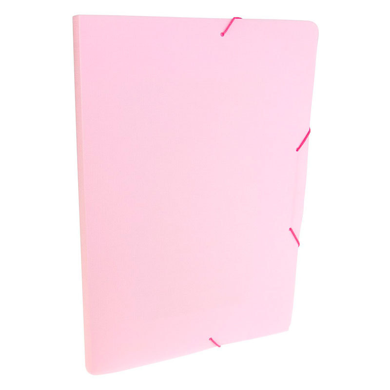 Pasta com aba elástico ofício lombo 20mm Linho Serena rosa pastel 0247.WP Dello em Oferta na Shopee