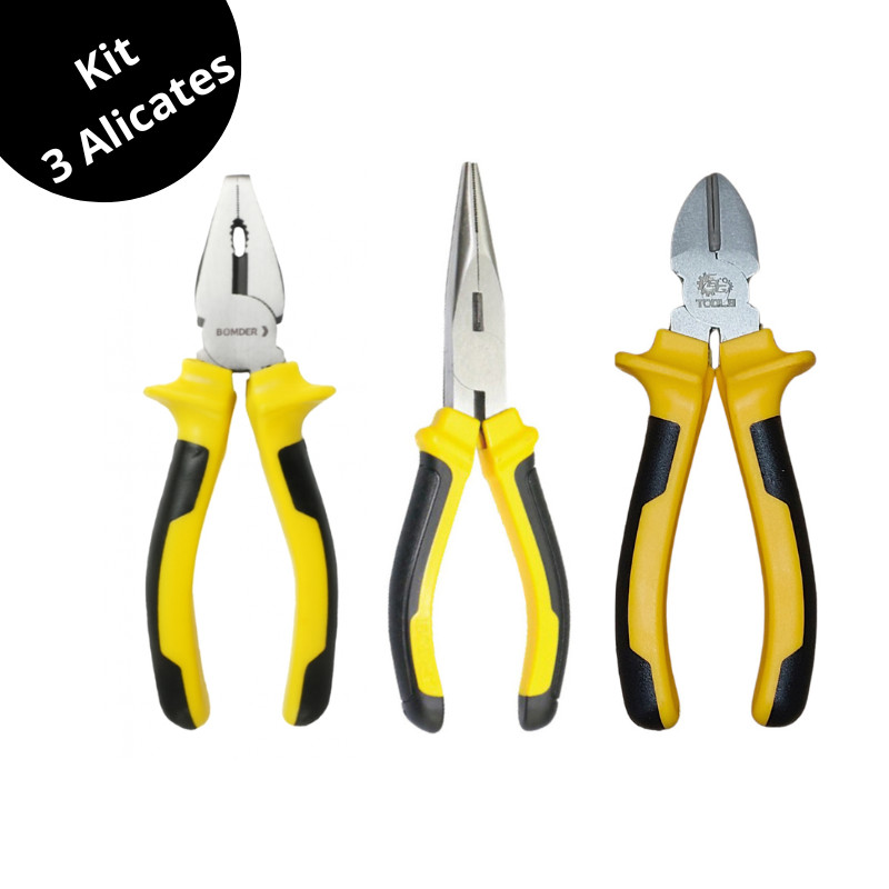 Kit 3 Alicates 6 Polegadas em Aço Forjado Universal Corte e Bico Linha PREMIUM em Oferta na Shopee