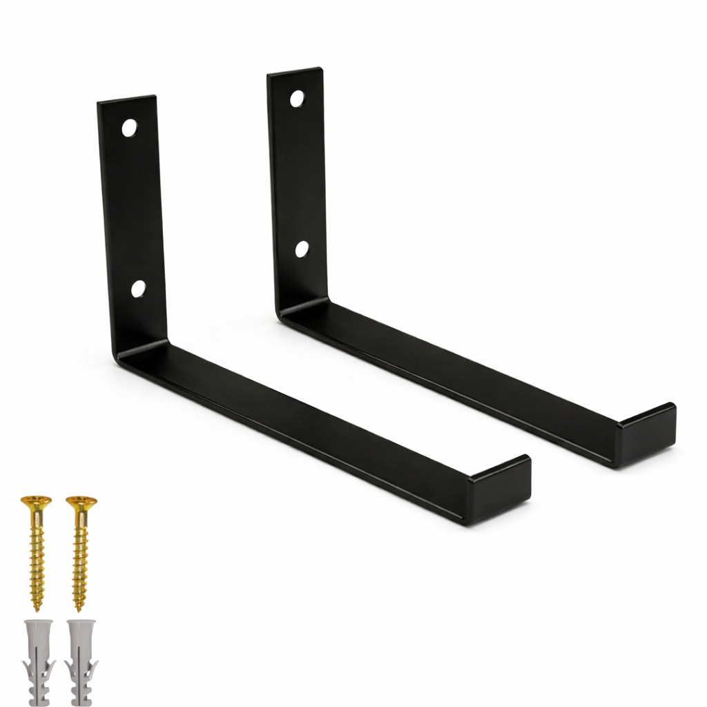 Kit com 2 Suporte Mão Francesa Invertida Ferro Reforçado Suporta até 10kg Reforçado