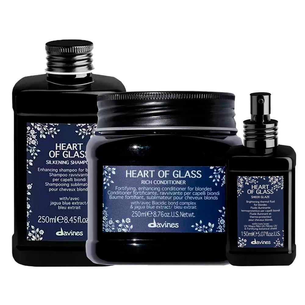 Kit Davines Heart Of Glass -Sh e Cond 250ml e Leave In 150ml