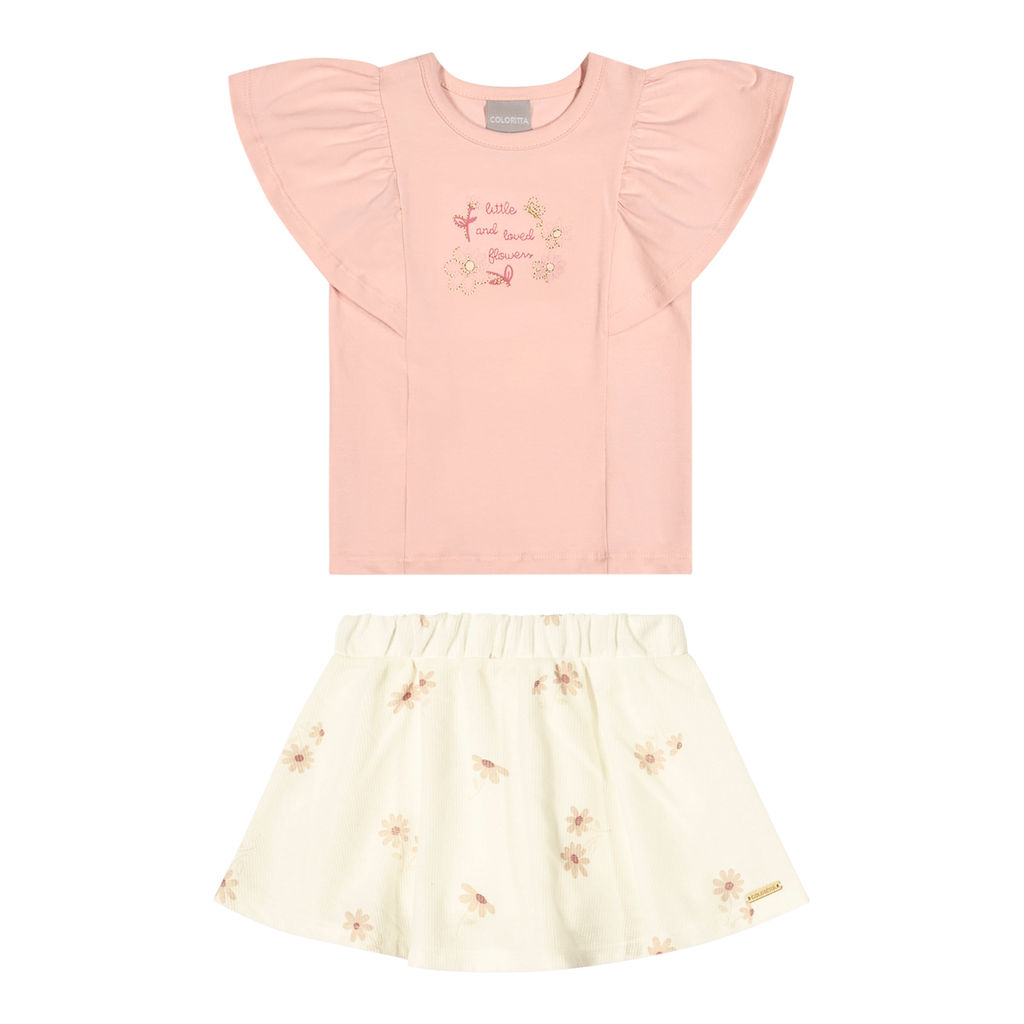Conjunto Infantil Menina Little Flowers Colorittá Rosa