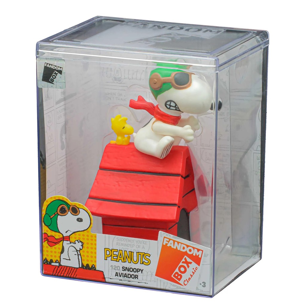 Boneco Fandom Box Snoopy Na Casinha Peanuts Charlie Brown Com Caixa Acrílica - Líder Brinquedos