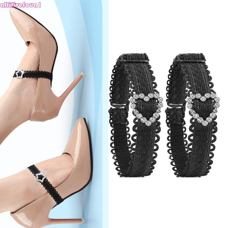 allilivefoua1 1 Par Elásticas Para Sapatos Strass Design Removível