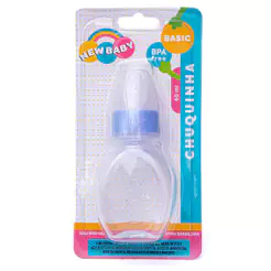 Mini Mamadeira New Baby Chuquinha Bico Pvc 60ml Azul