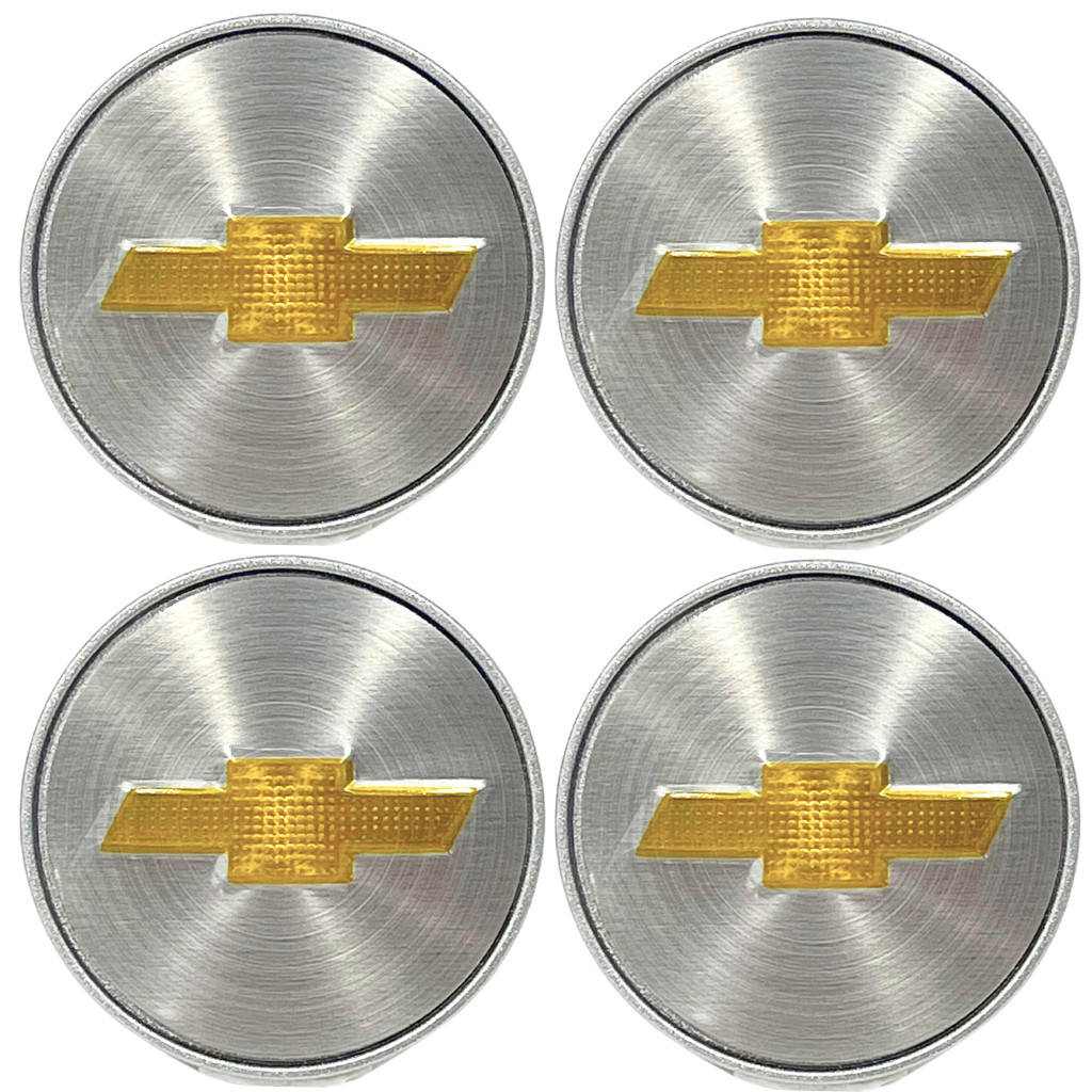 Kit Calotinhas Centro Roda Miolo Gm Chevrolet Escovado Cobalt Prisma Spin Onix