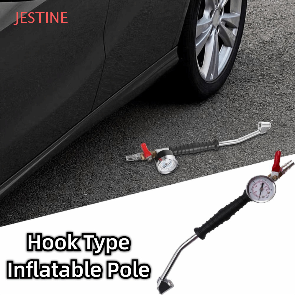 Pólo Inflável Do Pneu JESTINE , Bocal Estendido Inflador De Ar Da Haste Tipo Gancho , Punho Antiderrapante
