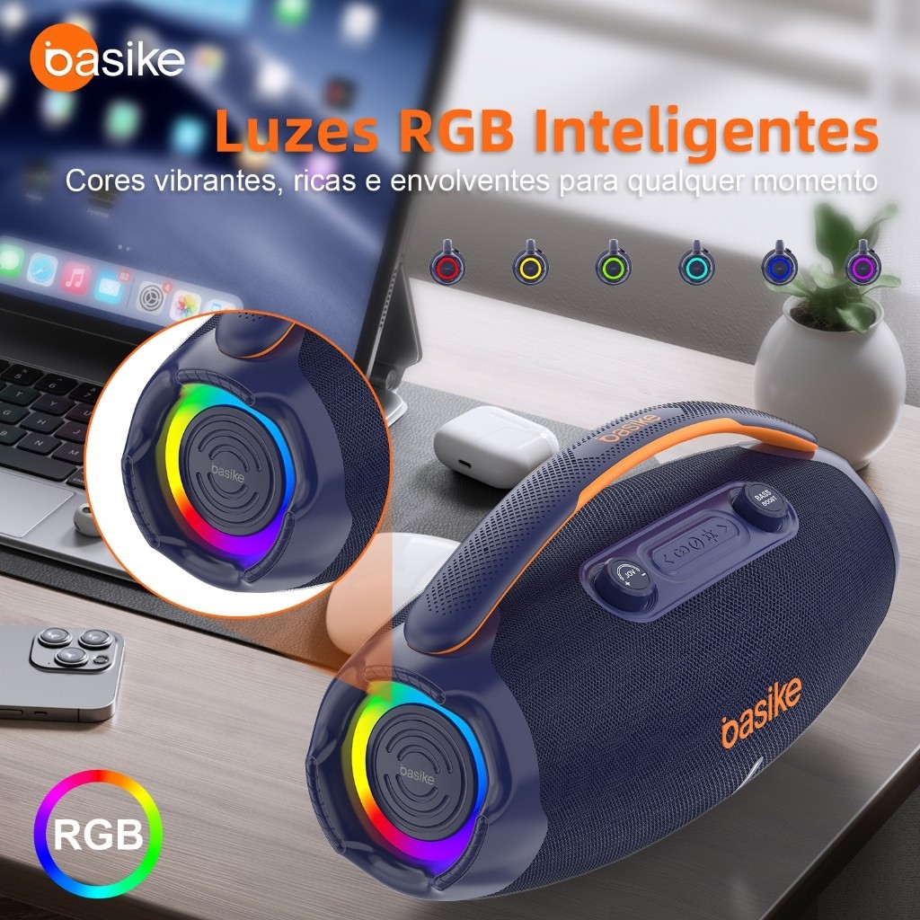 Basike Caixa Som Tws 80w Estéreo Alta Hifi Ajuste Graves / AgudosPode carregar o telemóvel