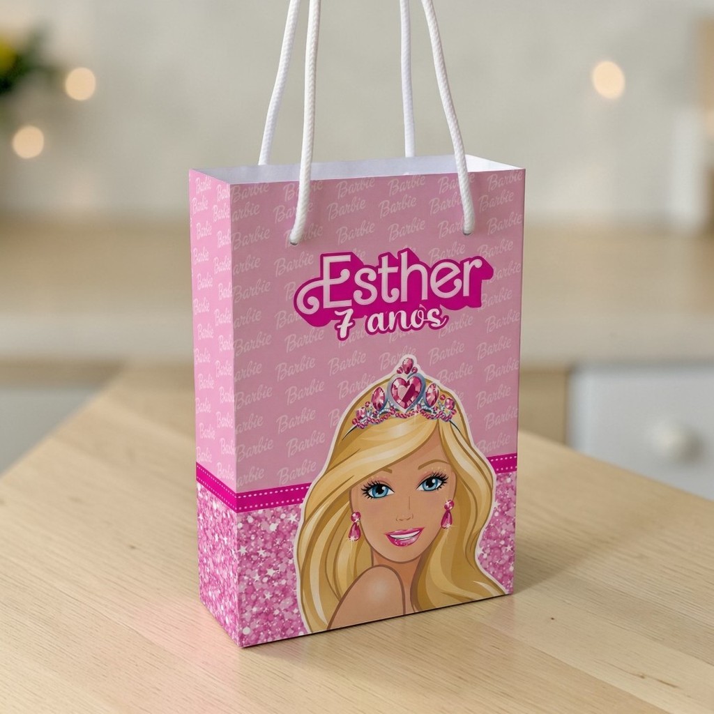 Sacolinha P BARBIE - Sacolinha Surpresa Lembrancinha para Festa PEGUE E MONTE